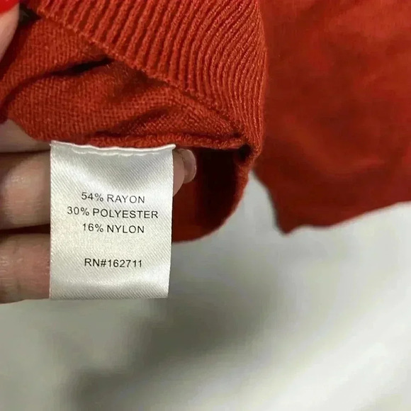 Love Ellie Womens Sweater Rust XL Pullover Long Sleeves Lattice Pattern Stylish - Picture 5 of 11